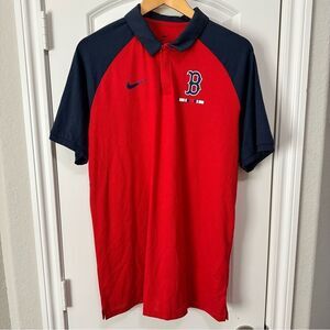 Nike Men’s Boston Red Sox Legacy Raglan Tri Blend Polo Jersey Shirt Medium